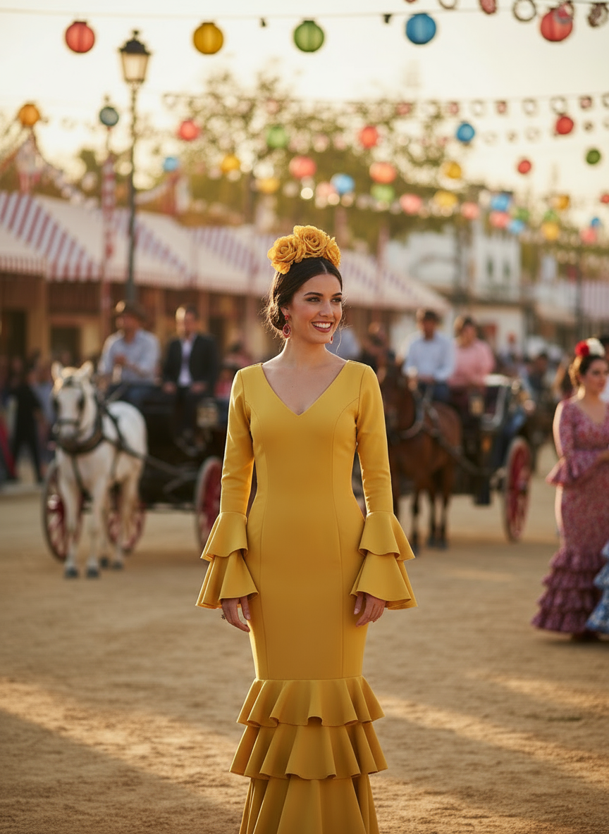 TRAJE FLAMENCA AMARILLO MANGO EMMA WU DESIGN X FLAMENCA 21041