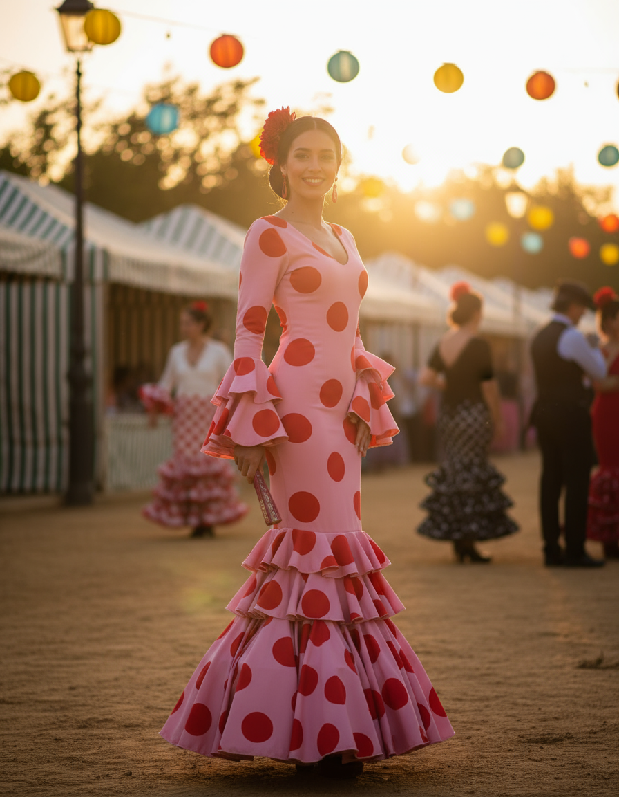 TRAJE FLAMENCA ROSA MALVA EMMA WU DESIGN X FLAMENCA 21045