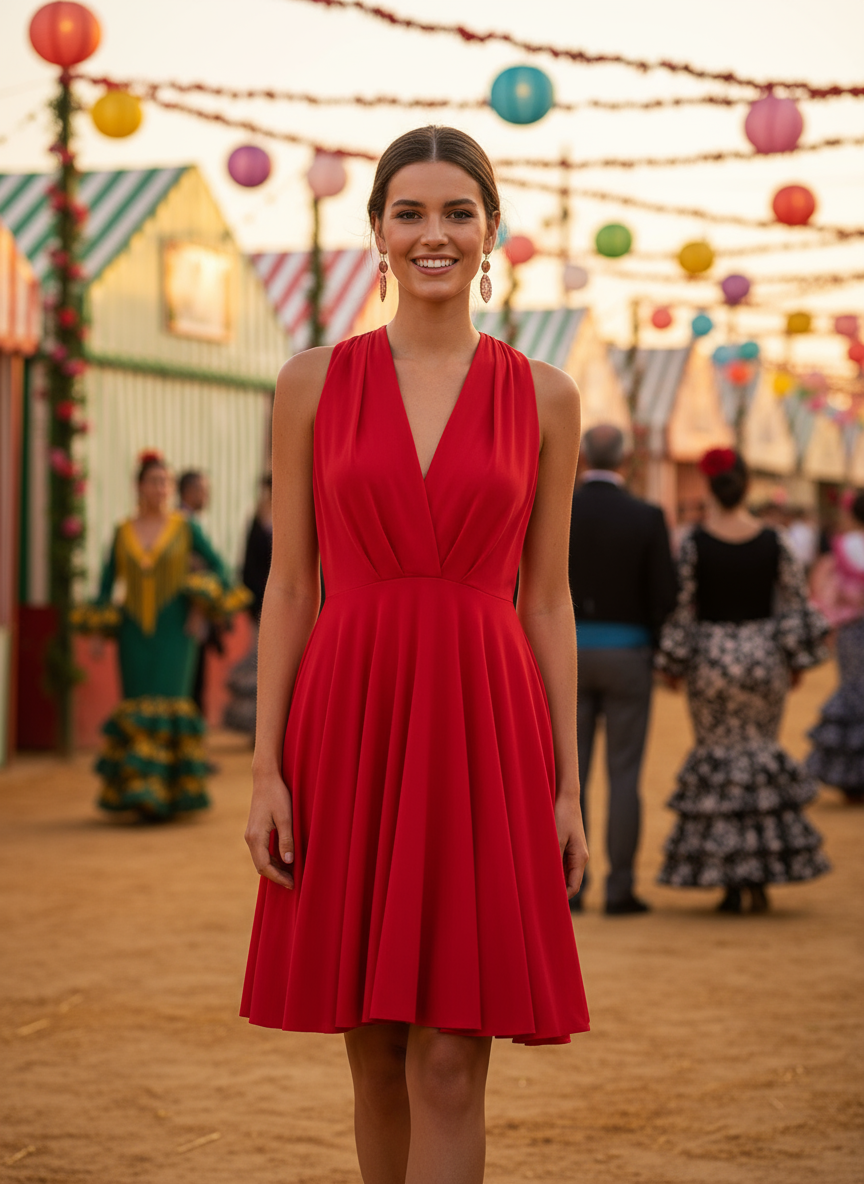 SHORT RED DRESS 3246