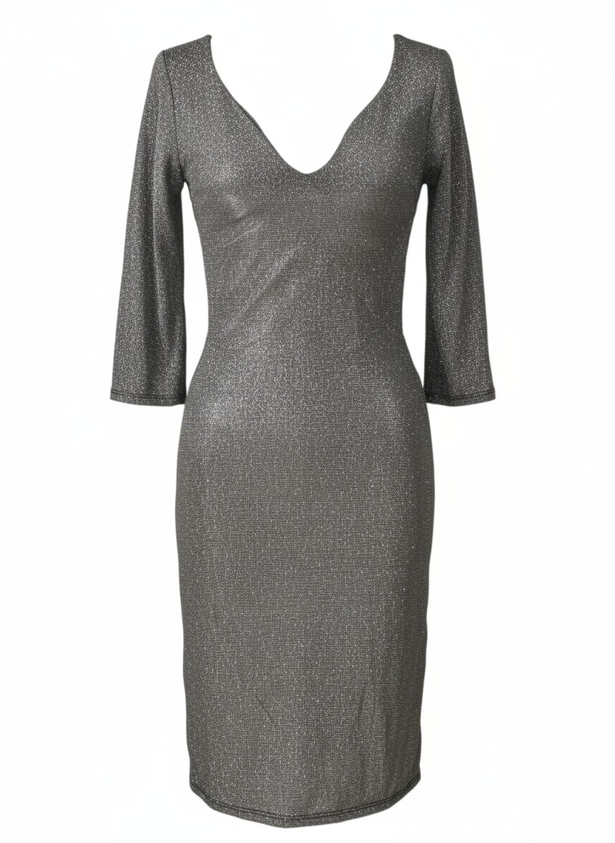VESTIDO CORTO GRIS CLARO 8819