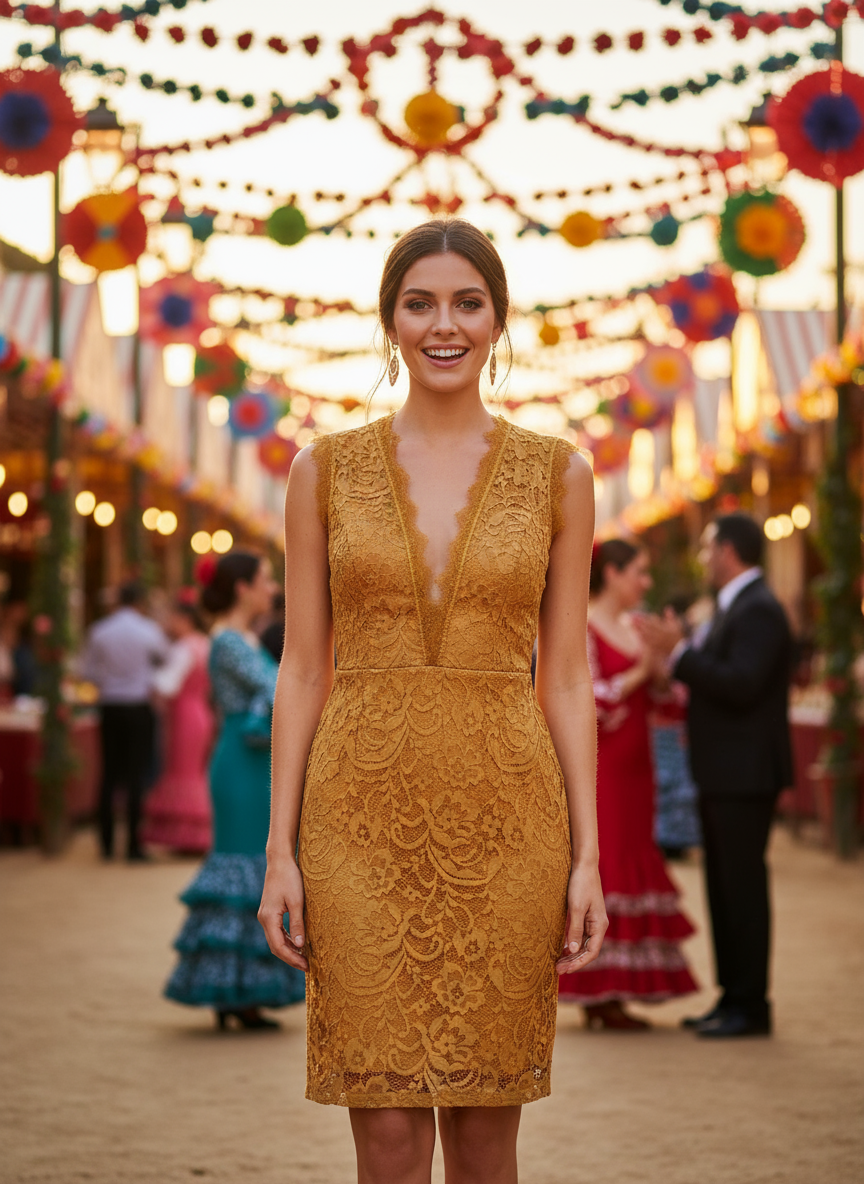 MUSTARD SHORT DRESS 3409