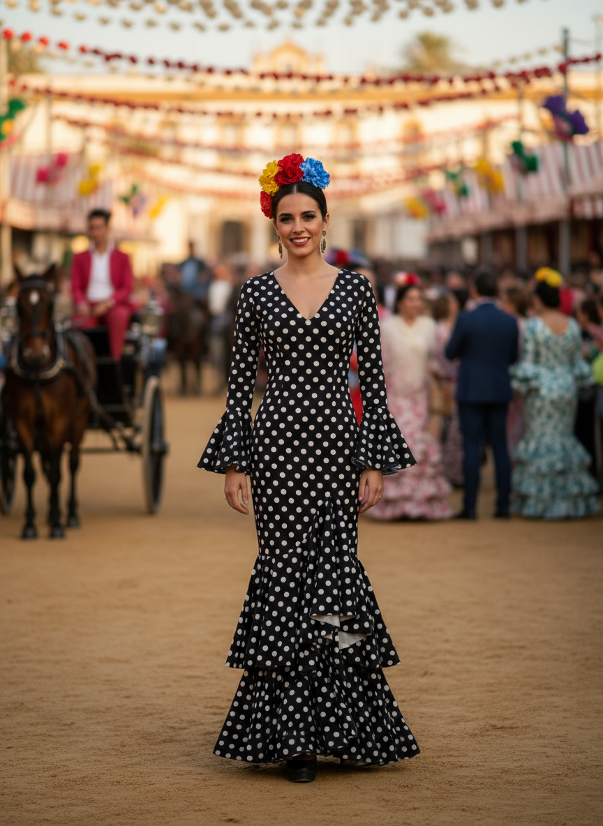 TRAJE FLAMENCA NEGRO EMMA WU DESIGN X FLAMENCA P0491