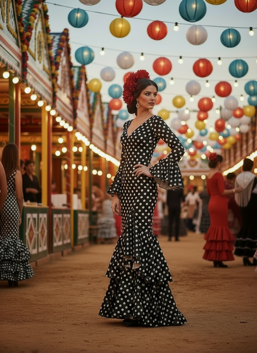 TRAJE FLAMENCA NEGRO EMMA WU DESIGN X FLAMENCA P0491