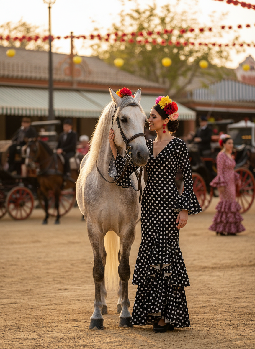 TRAJE FLAMENCA NEGRO EMMA WU DESIGN X FLAMENCA P0491