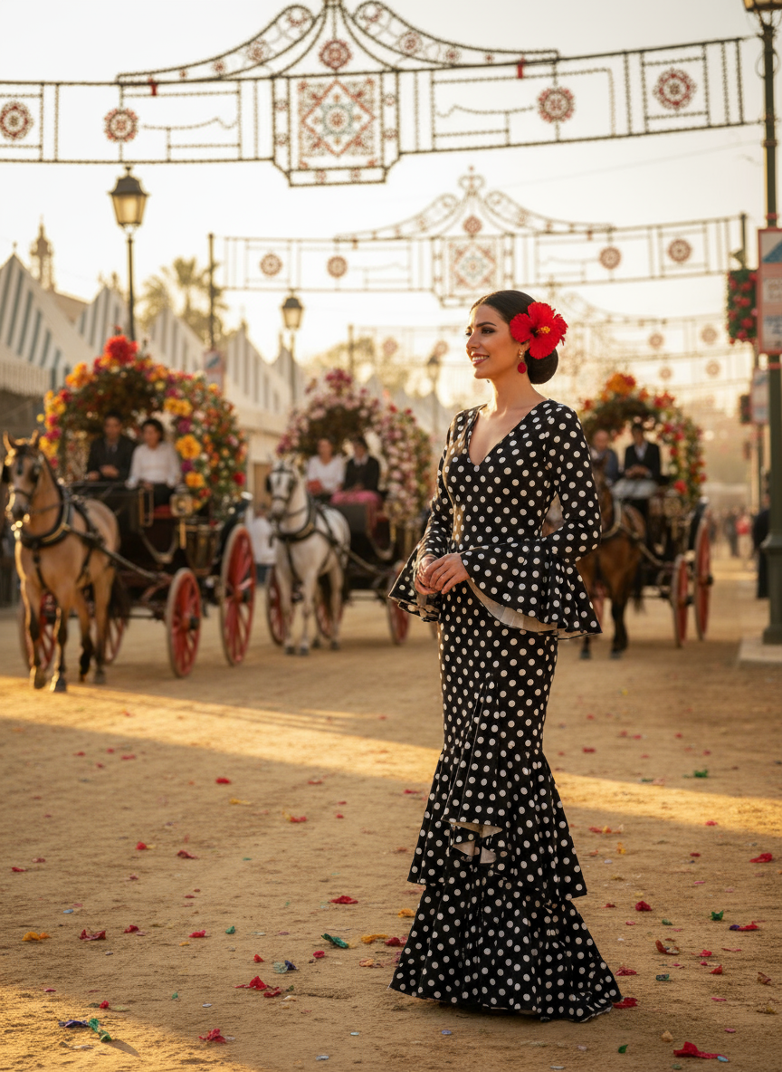 TRAJE FLAMENCA NEGRO EMMA WU DESIGN X FLAMENCA P0491