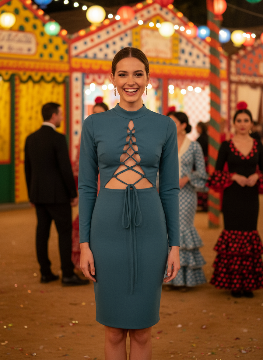 VESTIDO CORTO AZUL LAGO 22263