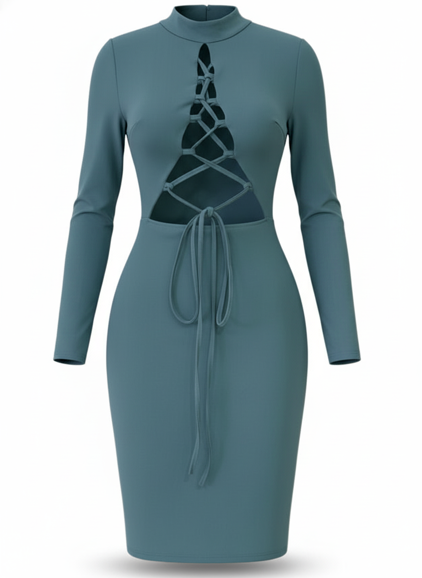 VESTIDO CORTO AZUL LAGO 22263