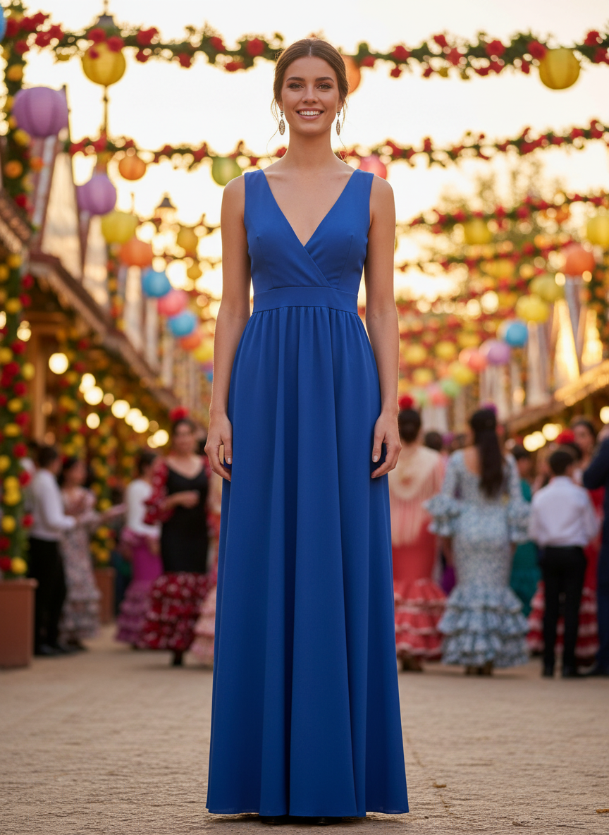 LONG BLUE DRESS 9914