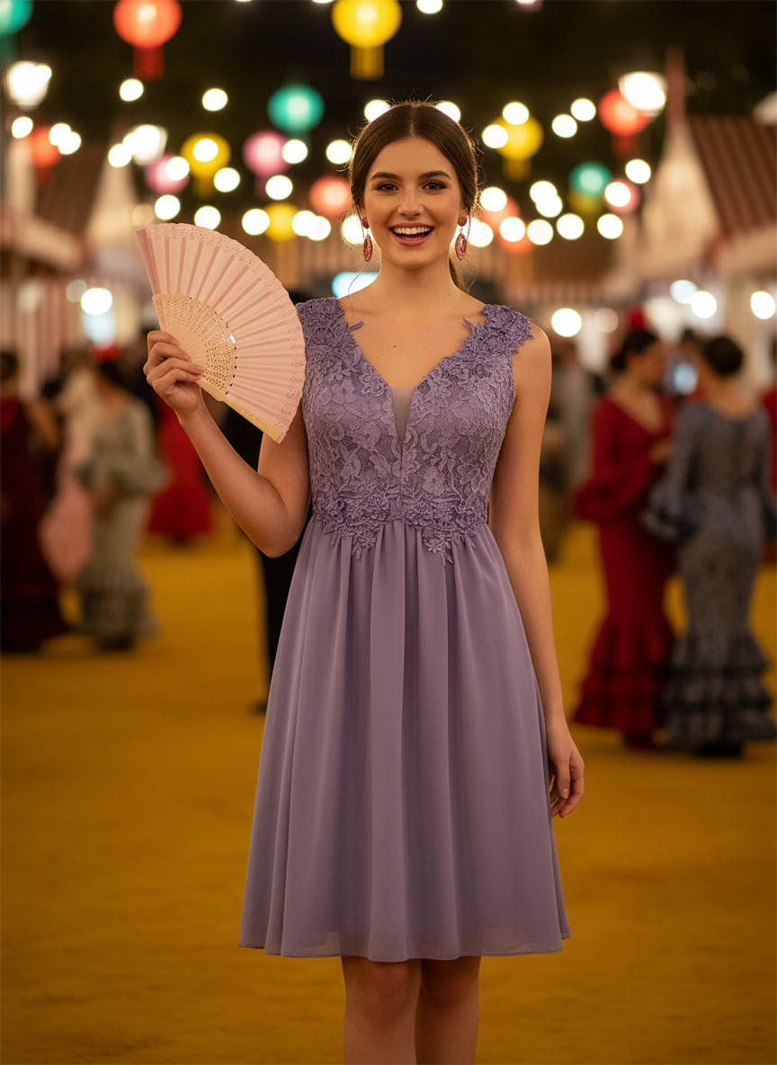 SHORT DRESS LILAC MAUVE 6331