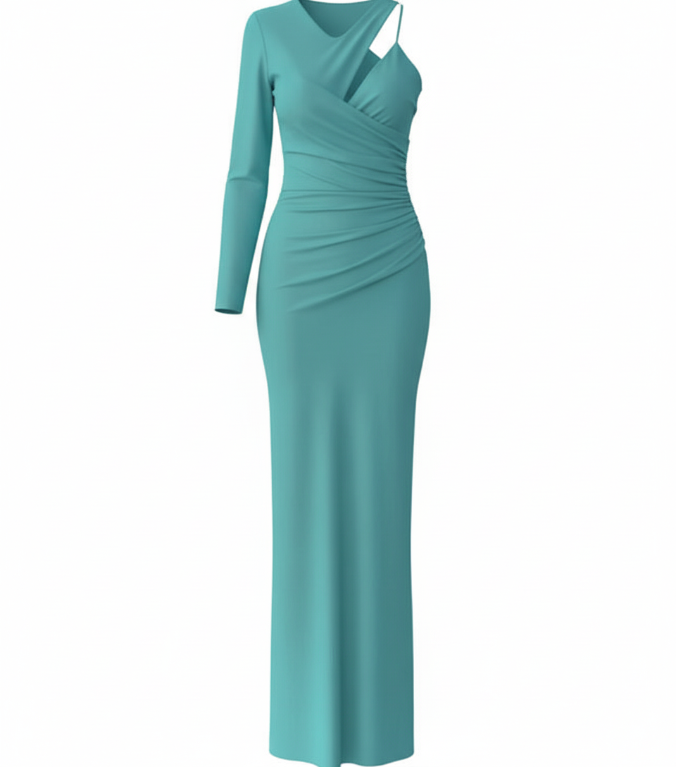 LAKE GREEN LONG DRESS 23022