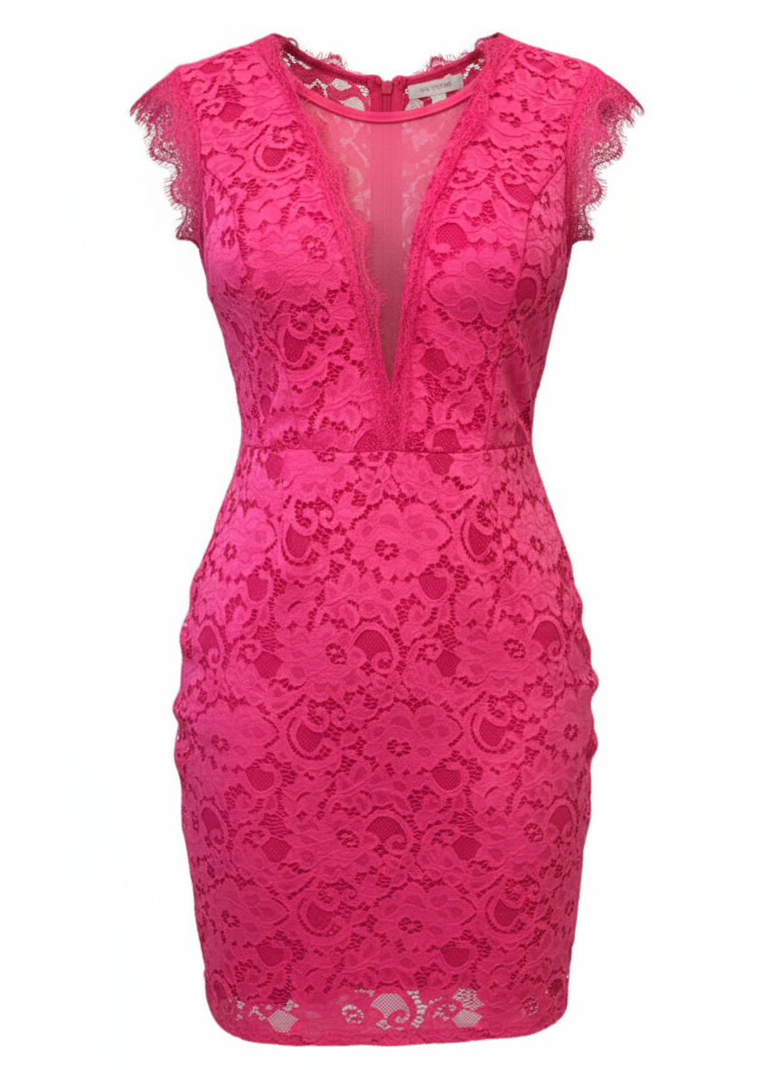 VESTIDO CORTO FUCSIA 3409