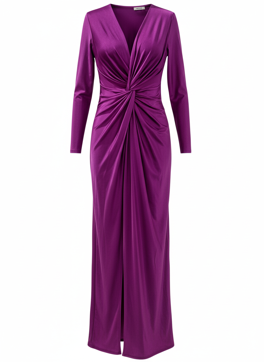 SHINY STRETCH LONG DRESS BOUGAINVILLE 5047