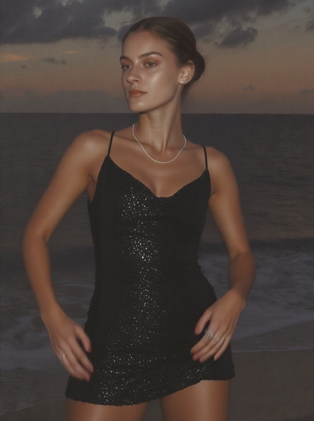 VESTIDO CORTO LENTEJUELA - EMMA WU SELECTION