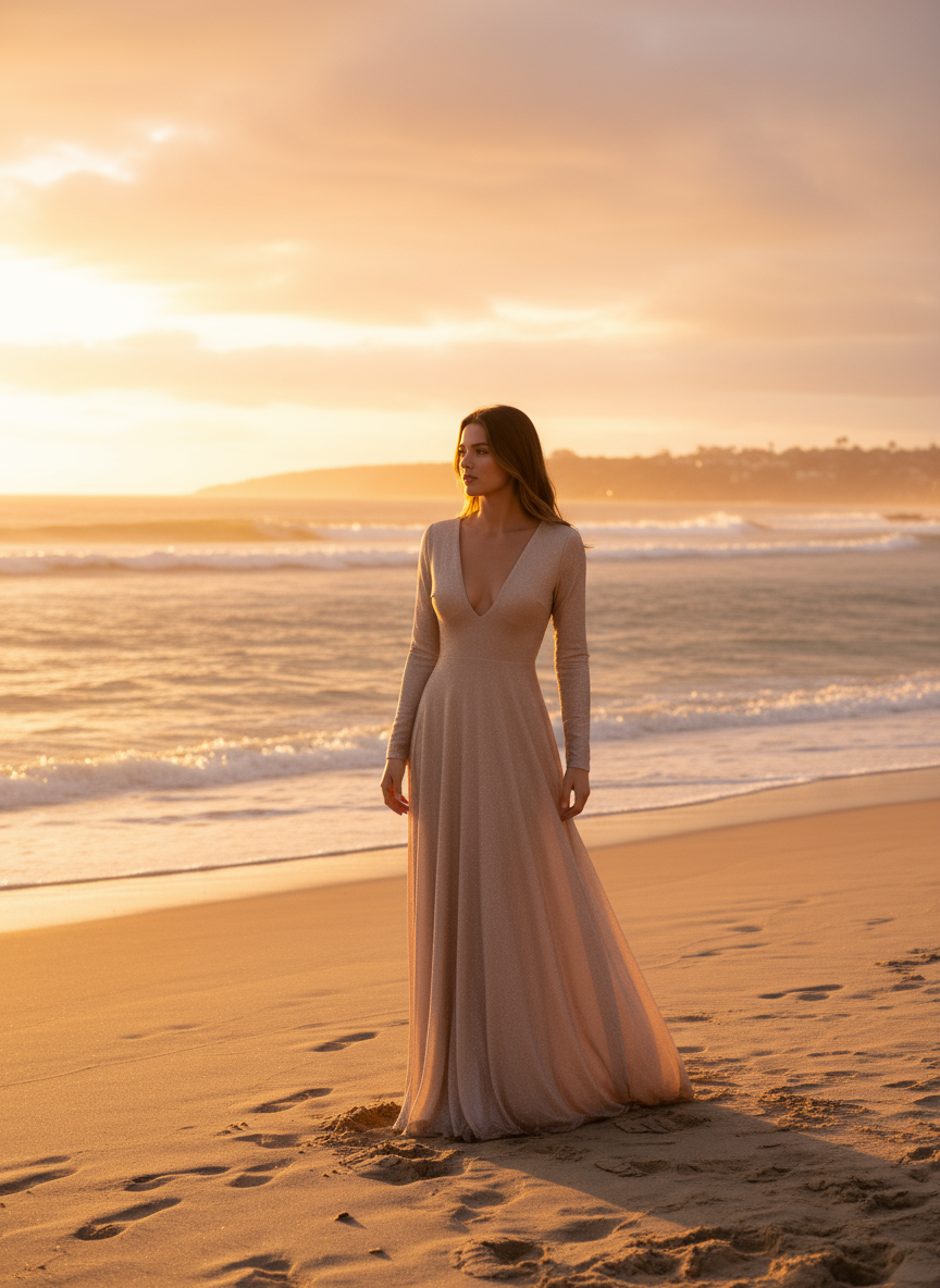 Vestido en playa